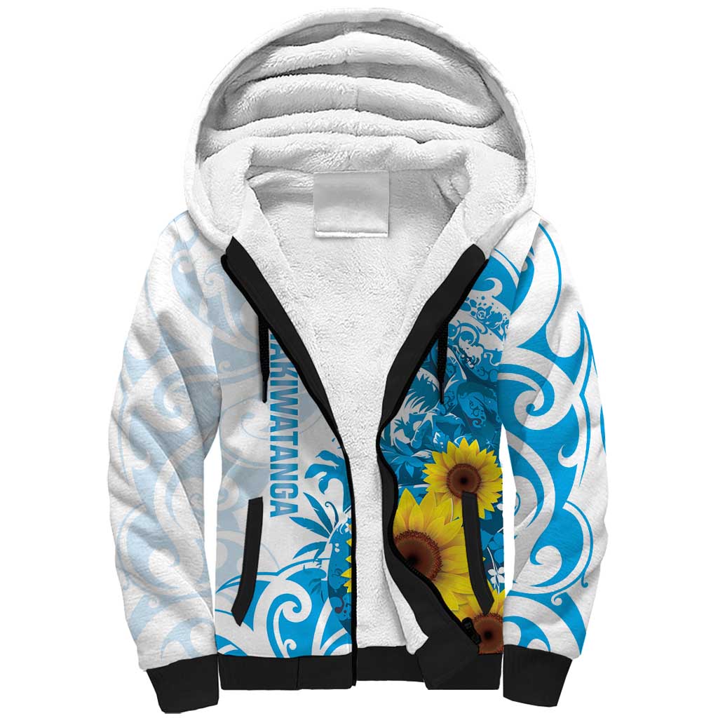 New Zealand Autism Awareness Month Sherpa Hoodie Takiwatanga Maori Lizard With Sunflower