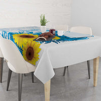 New Zealand Autism Awareness Month Tablecloth Takiwatanga Maori Lizard With Sunflower