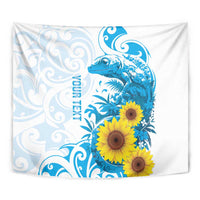 New Zealand Autism Awareness Month Tapestry Takiwatanga Maori Lizard With Sunflower