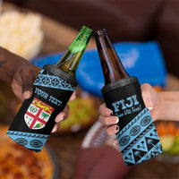 Fiji Rugby 2025 Custom 4 in 1 Can Cooler Tumbler Fijian Tapa Toso Viti Toso - Black LT14 - Polynesian Pride