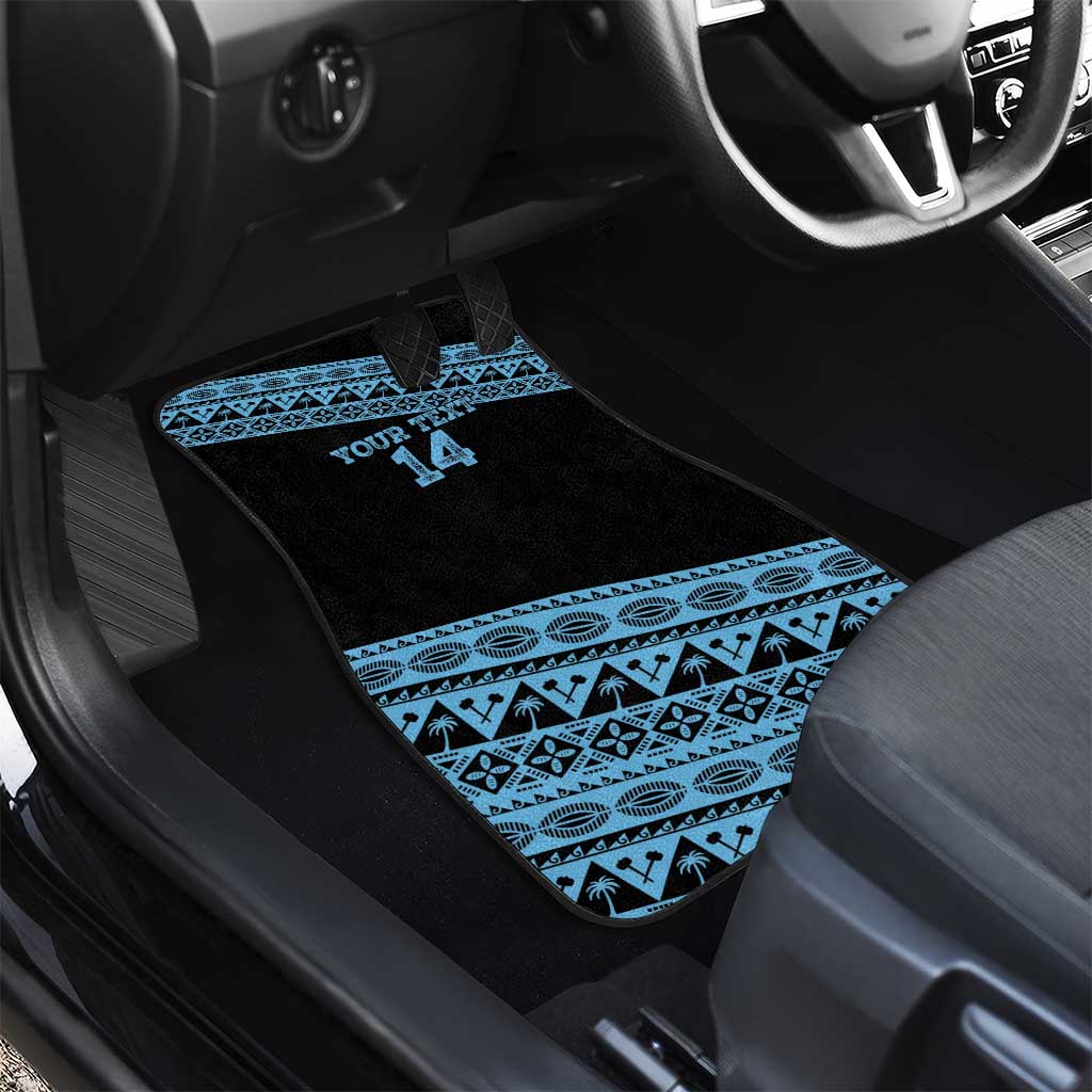 Fiji Rugby 2025 Custom Car Mats Fijian Tapa Toso Viti Toso - Black