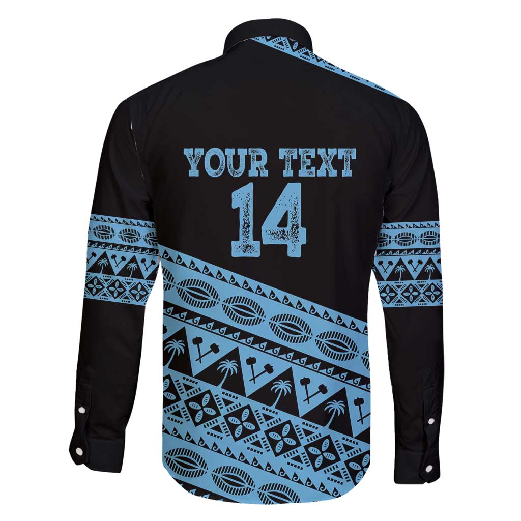 Fiji Rugby 2025 Custom Family Matching Summer Maxi Dress and Hawaiian Shirt Fijian Tapa Toso Viti Toso - Black