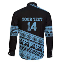 Fiji Rugby 2025 Custom Family Matching Summer Maxi Dress and Hawaiian Shirt Fijian Tapa Toso Viti Toso - Black