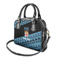 Fiji Rugby 2025 Custom Shoulder Handbag Fijian Tapa Toso Viti Toso - Black