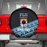 Fiji Rugby 2025 Custom Spare Tire Cover Fijian Tapa Toso Viti Toso - Black