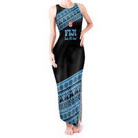 Fiji Rugby 2025 Custom Tank Maxi Dress Fijian Tapa Toso Viti Toso - Black