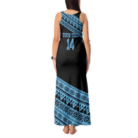 Fiji Rugby 2025 Custom Tank Maxi Dress Fijian Tapa Toso Viti Toso - Black