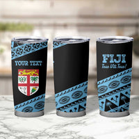 Fiji Rugby 2025 Custom Tumbler Cup Fijian Tapa Toso Viti Toso - Black