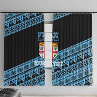 Fiji Rugby 2025 Custom Window Curtain Fijian Tapa Toso Viti Toso - Black