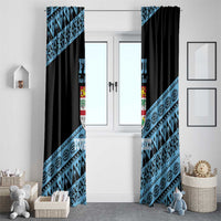 Fiji Rugby 2025 Custom Window Curtain Fijian Tapa Toso Viti Toso - Black