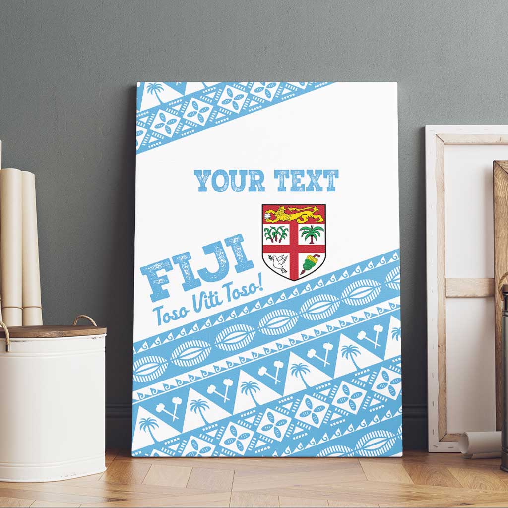 Fiji Rugby 2025 Custom Canvas Wall Art Fijian Tapa Toso Viti Toso - White