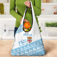 Fiji Rugby 2025 Custom Grocery Bag Fijian Tapa Toso Viti Toso - White