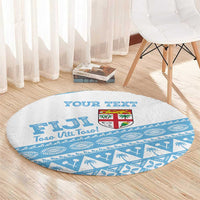 Fiji Rugby 2025 Custom Round Carpet Fijian Tapa Toso Viti Toso - White