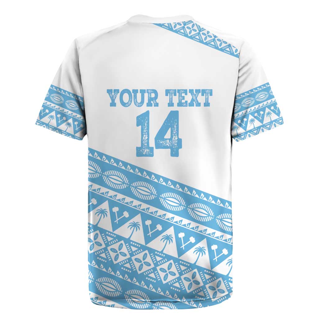 Fiji Rugby 2025 Custom Rugby Jersey Fijian Tapa Toso Viti Toso - White