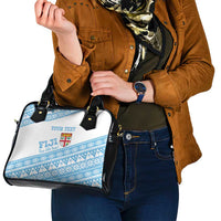 Fiji Rugby 2025 Custom Shoulder Handbag Fijian Tapa Toso Viti Toso - White