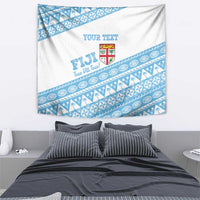 Fiji Rugby 2025 Custom Tapestry Fijian Tapa Toso Viti Toso - White