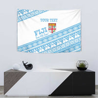Fiji Rugby 2025 Custom Tapestry Fijian Tapa Toso Viti Toso - White