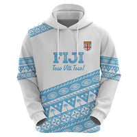 Fiji Rugby 2025 Custom Zip Hoodie Fijian Tapa Toso Viti Toso - White