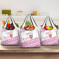 Fiji Rugby 2025 Custom Grocery Bag Fijian Tapa Toso Viti Toso - Pink