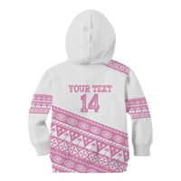 Fiji Rugby 2025 Custom Kid Hoodie Fijian Tapa Toso Viti Toso - Pink