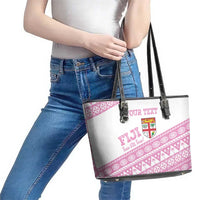 Fiji Rugby 2025 Custom Leather Tote Bag Fijian Tapa Toso Viti Toso - Pink