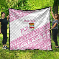 Fiji Rugby 2025 Custom Quilt Fijian Tapa Toso Viti Toso - Pink