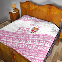 Fiji Rugby 2025 Custom Quilt Fijian Tapa Toso Viti Toso - Pink