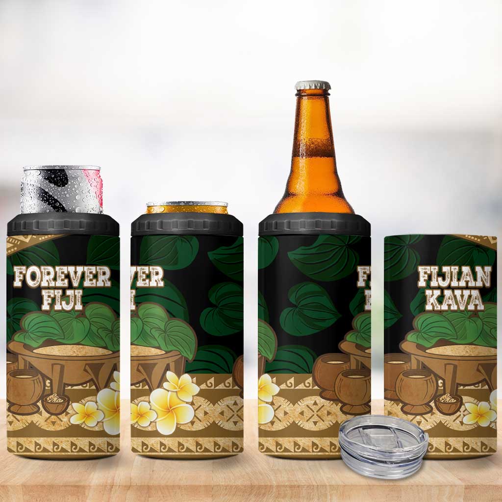 Bula Fiji Kava Bowl 4 in 1 Can Cooler Tumbler Fijian Tapa Cloth Vintage Vibe