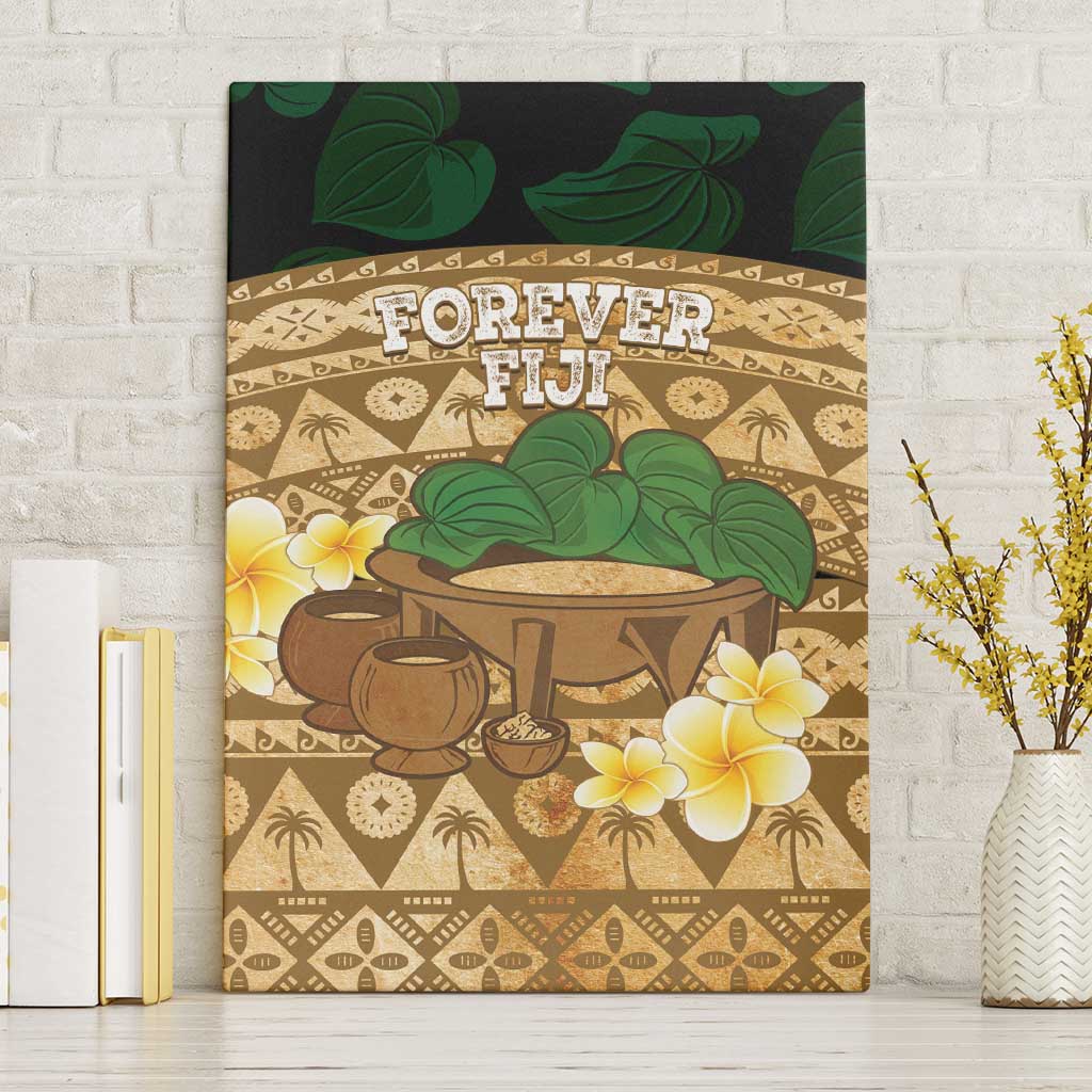 Bula Fiji Kava Bowl Canvas Wall Art Fijian Tapa Cloth Vintage Vibe