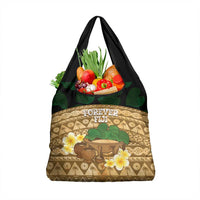 Bula Fiji Kava Bowl Grocery Bag Fijian Tapa Cloth Vintage Vibe