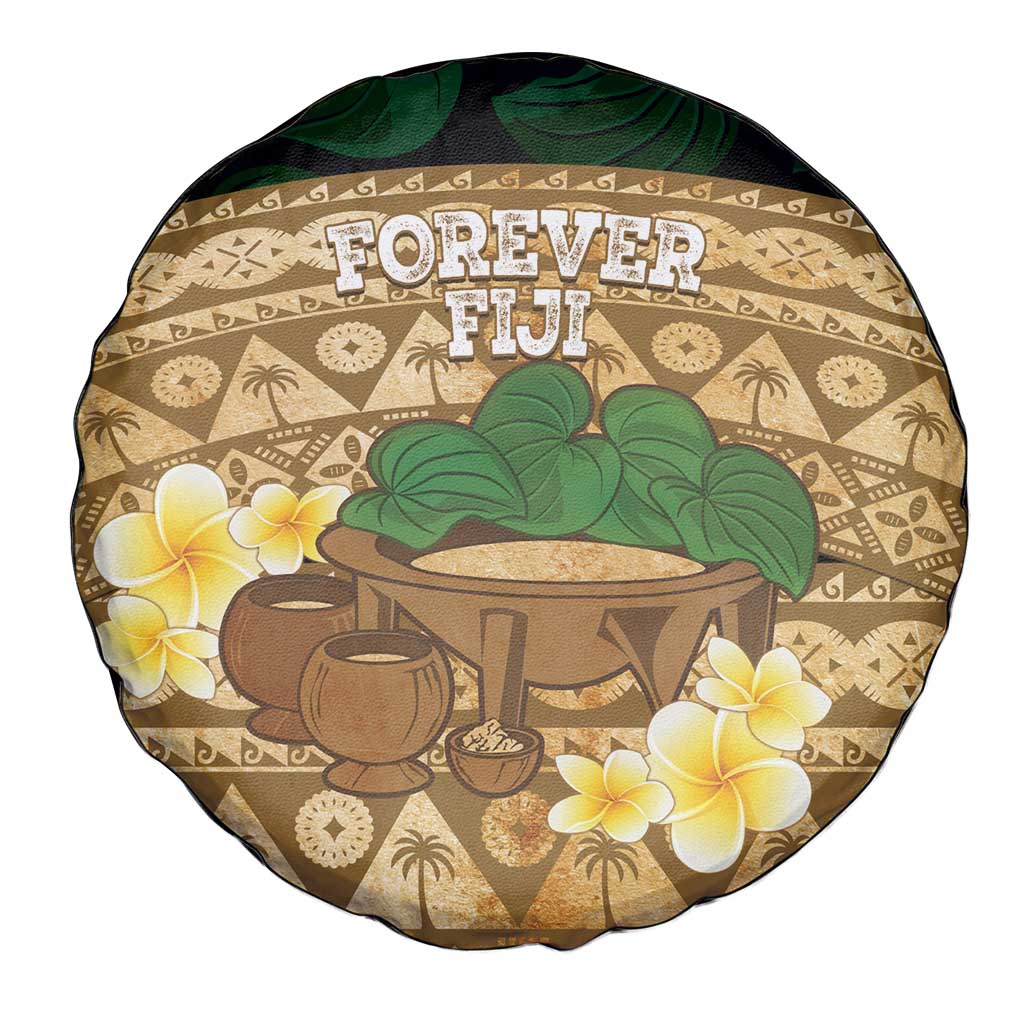 Bula Fiji Kava Bowl Spare Tire Cover Fijian Tapa Cloth Vintage Vibe