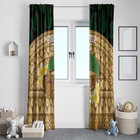 Bula Fiji Kava Bowl Window Curtain Fijian Tapa Cloth Vintage Vibe