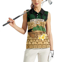 Bula Fiji Kava Bowl Women Sleeveless Polo Shirt Fijian Tapa Cloth Vintage Vibe