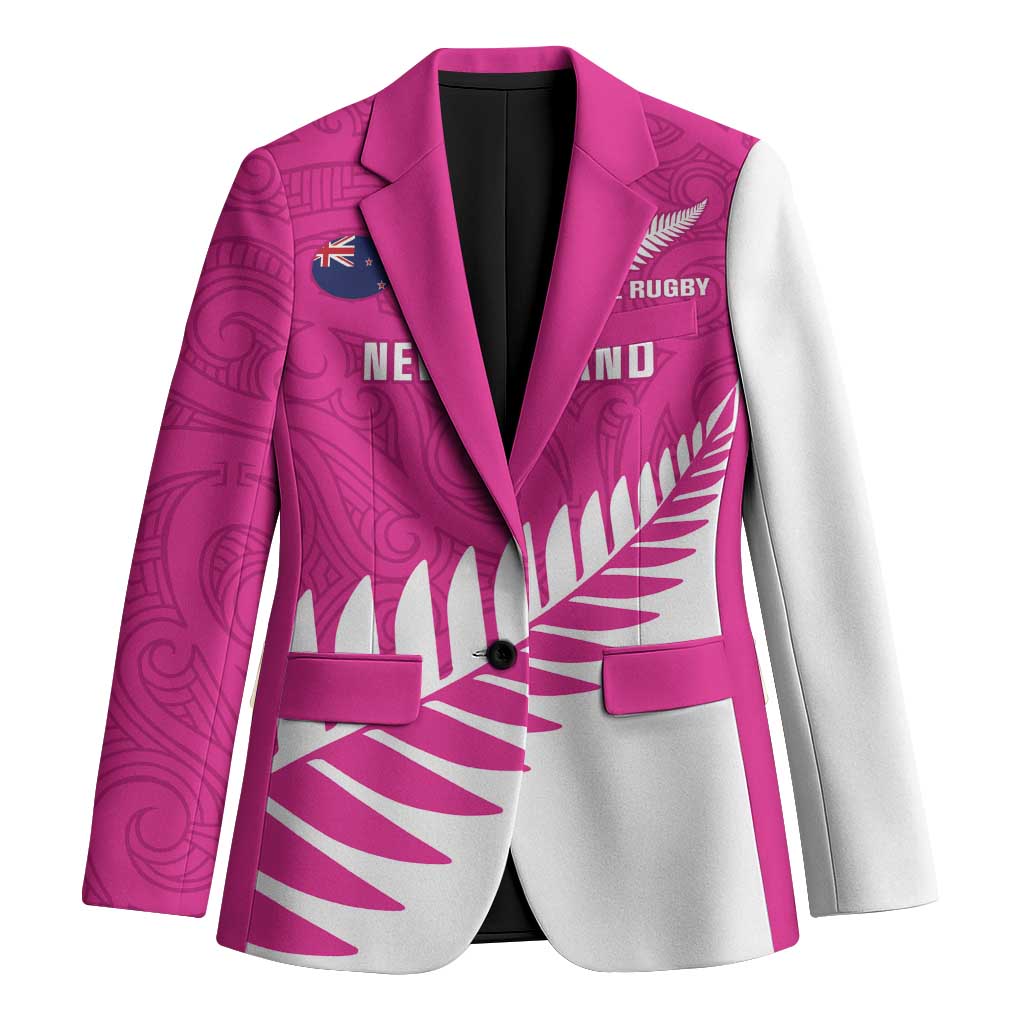 New Zealand Silver Fern Rugby Custom Blazer Go All Black Maori Pink Version - Polynesian Pride
