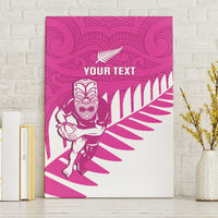 New Zealand Silver Fern Rugby Custom Canvas Wall Art Go All Black Maori Pink Version