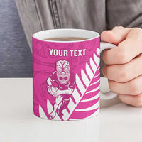 New Zealand Silver Fern Rugby Custom Ceramic Mug Go All Black Maori Pink Version - Polynesian Pride