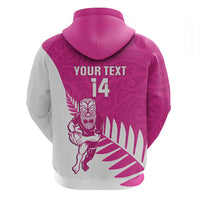 New Zealand Silver Fern Rugby Custom Hoodie Go All Black Maori Pink Version