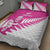 New Zealand Silver Fern Rugby Custom Quilt Bed Set Go All Black Maori Pink Version