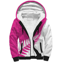 New Zealand Silver Fern Rugby Custom Sherpa Hoodie Go All Black Maori Pink Version