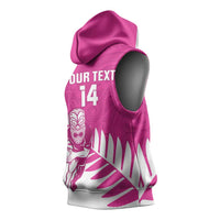 New Zealand Silver Fern Rugby Custom Sleeveless Hoodie Go All Black Maori Pink Version - Polynesian Pride