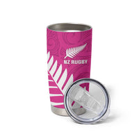 New Zealand Silver Fern Rugby Custom Tumbler Cup Go All Black Maori Pink Version