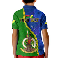 Personalised Vanuatu Malampa Province Kid Polo Shirt Turtle Sand Drawing Unique Tapa Pattern LT14 - Polynesian Pride
