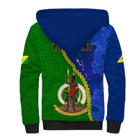 Personalised Vanuatu Malampa Province Sherpa Hoodie Turtle Sand Drawing Unique Tapa Pattern LT14 - Polynesian Pride