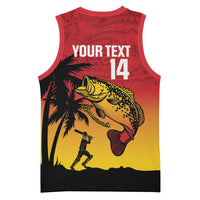 Custom Papua New Guinea Cricket Basketball Jersey PNG Barramundis LT14 - Polynesian Pride