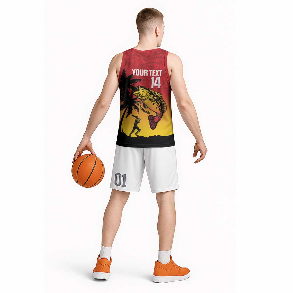 Custom Papua New Guinea Cricket Basketball Jersey PNG Barramundis LT14 - Polynesian Pride