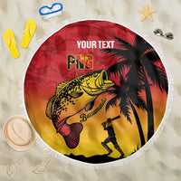 Custom Papua New Guinea Cricket Beach Blanket PNG Barramundis - Polynesian Pride
