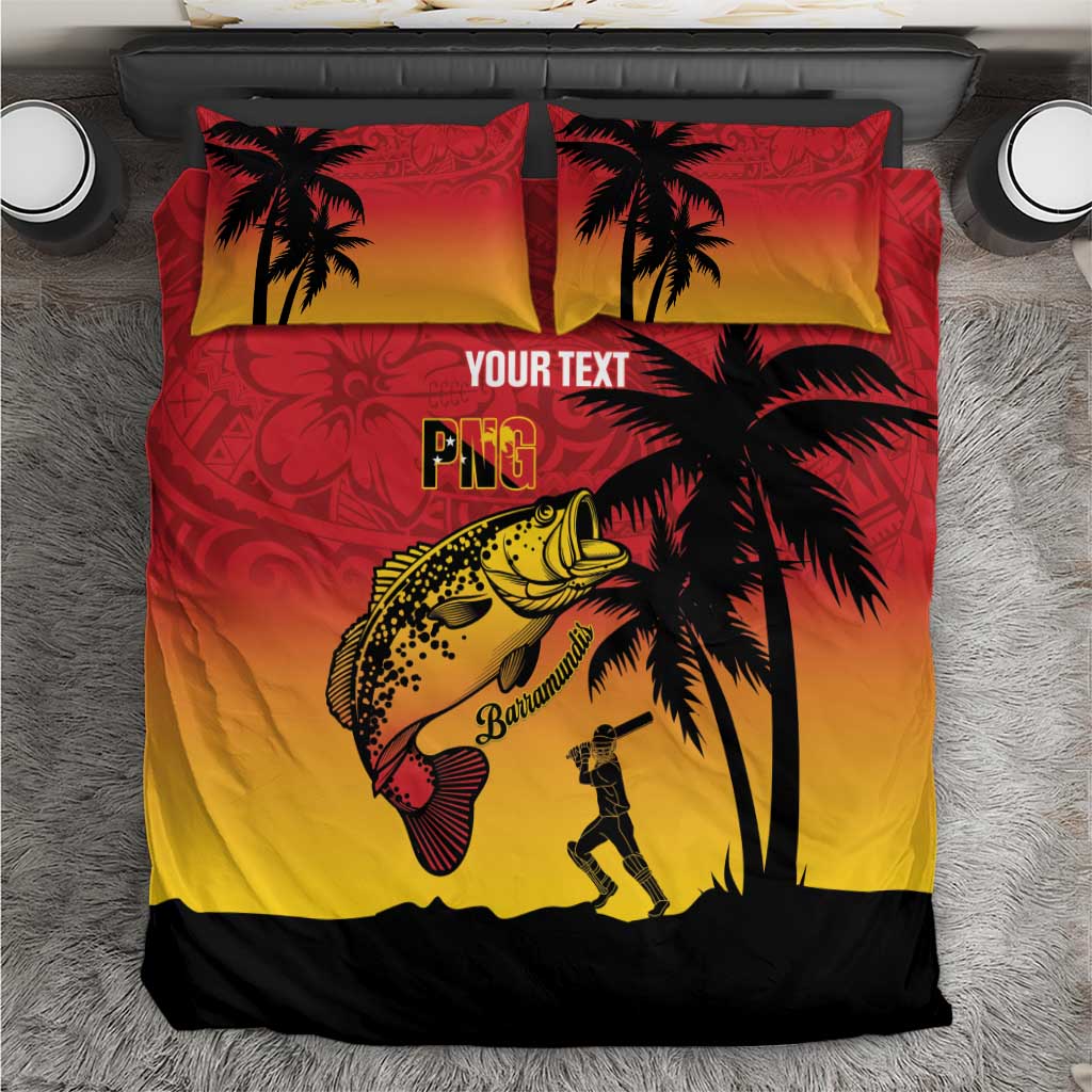 Custom Papua New Guinea Cricket Bedding Set PNG Barramundis - Polynesian Pride