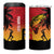 Custom Papua New Guinea Cricket 4 in 1 Can Cooler Tumbler PNG Barramundis - Polynesian Pride