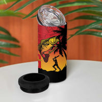 Custom Papua New Guinea Cricket 4 in 1 Can Cooler Tumbler PNG Barramundis - Polynesian Pride