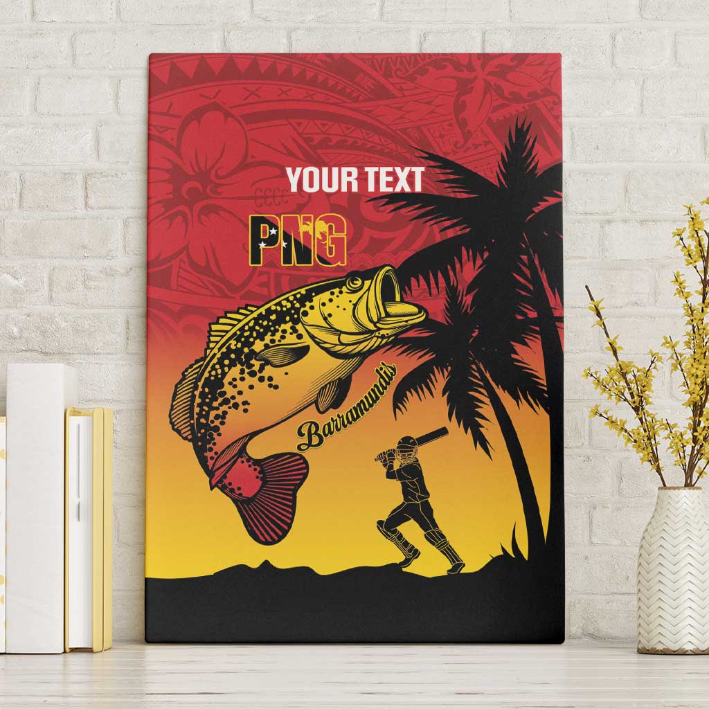 Custom Papua New Guinea Cricket Canvas Wall Art PNG Barramundis - Polynesian Pride